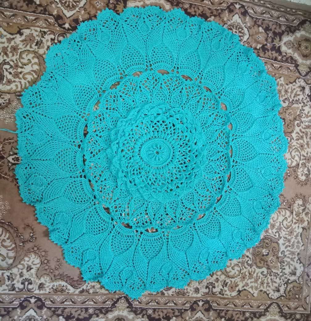 سجادة كروشة بالمكرمية 3D